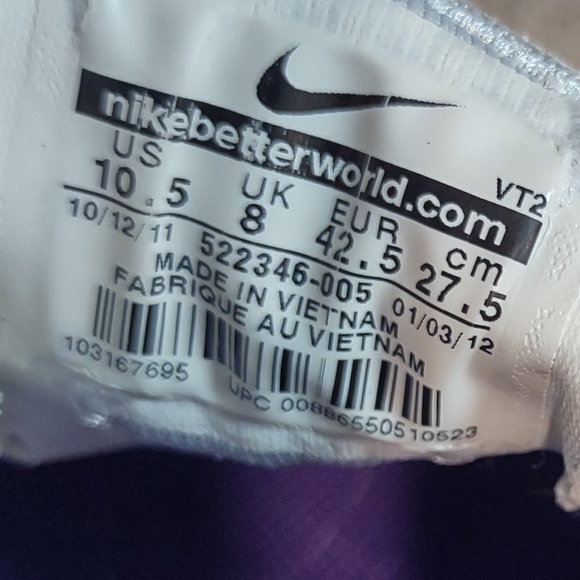 Nike Lunar MTRL + 522346-005 Womens Running Training Shoes Purple Grey Size 10.5 - Picture 8 of 11
